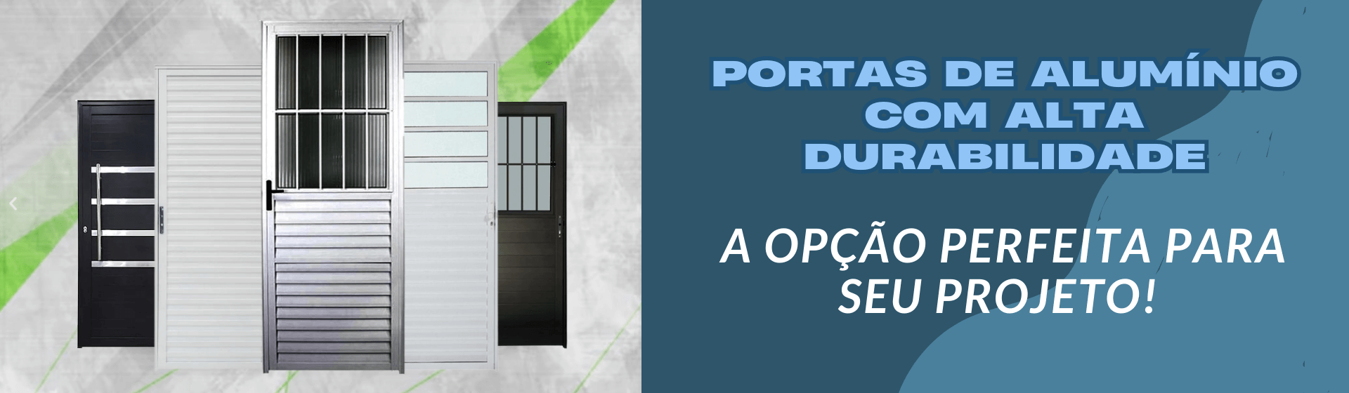 Banner promocional para portas de aluminio para pagina principal