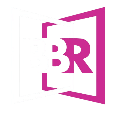 Logo marca da empresa bbr esquadrias alumino logo cor de rosa com cor preta e fundo branco ou transparente